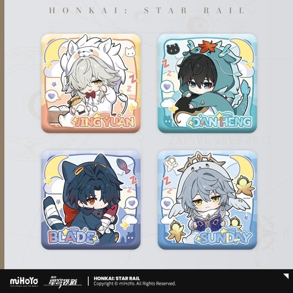 画像1: 【予約】崩壊スターレイル　中国限定　男子寮シリーズ　Q版スクエア缶バッジ（入金〆切5日以内・230日ほど発送予定） (1)