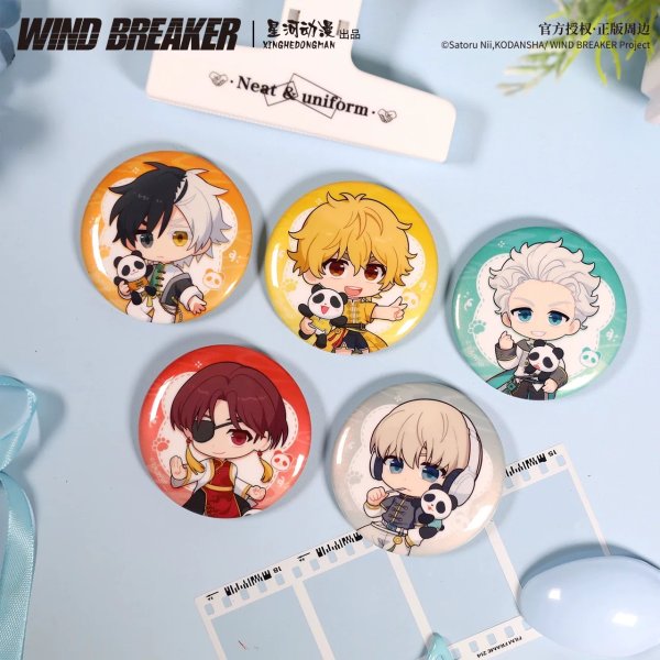 画像2: 【予約】WIND BREAKER　中国限定　星河コラボ　パンダシリーズ　缶バッジ　ブラインド・BOX（入金〆切5日以内・40日ほど発送予定） (2)