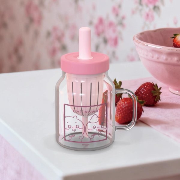 画像5: 【予約】ちいかわ　中国限定　MINISOコラボ　耐熱ガラスストローカップ（800ml)（入金〆切3日以内)   (5)