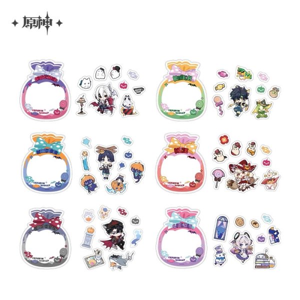 画像1: 【予約】原神　中国限定　幽夜綺想シリーズ　ステッカーセット（入金〆切7日以内・26年3月発送予定） (1)