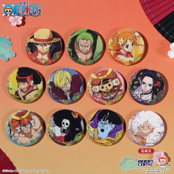 画像1: 【予約】ONE PIECE　中国限定　BOOMCOMICコラボ　ワノ国編　缶バッジ　銀袋ブラインド・BOX（入金〆切7日以内） (1)