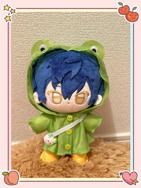 画像1: 【予約現品・なくなり次第終了】ぬい服　かえるちゃんレインコート（入金〆切7日以内） (1)
