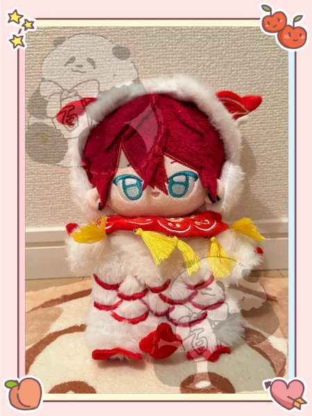 画像1: 【予約現品・なくなり次第終了】ぬい服　新年チャイナ風つなぎぬい服（入金〆切7日以内） (1)